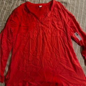 Vibrant Red Blouse Old Navy Sz L